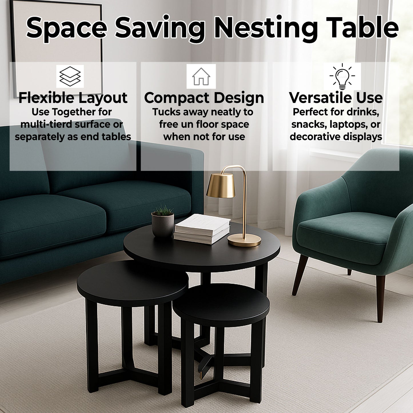 CTB639 BLACK END TABLE NESTING
