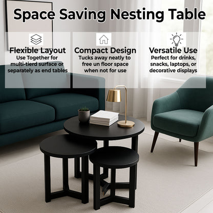 CTB639 BLACK END TABLE NESTING