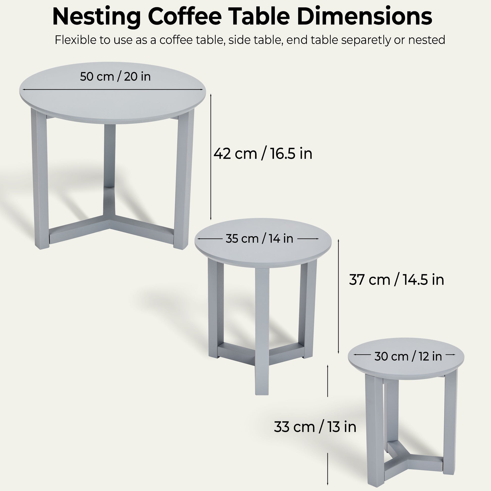 CTB639 GRAY NESTING TABLE