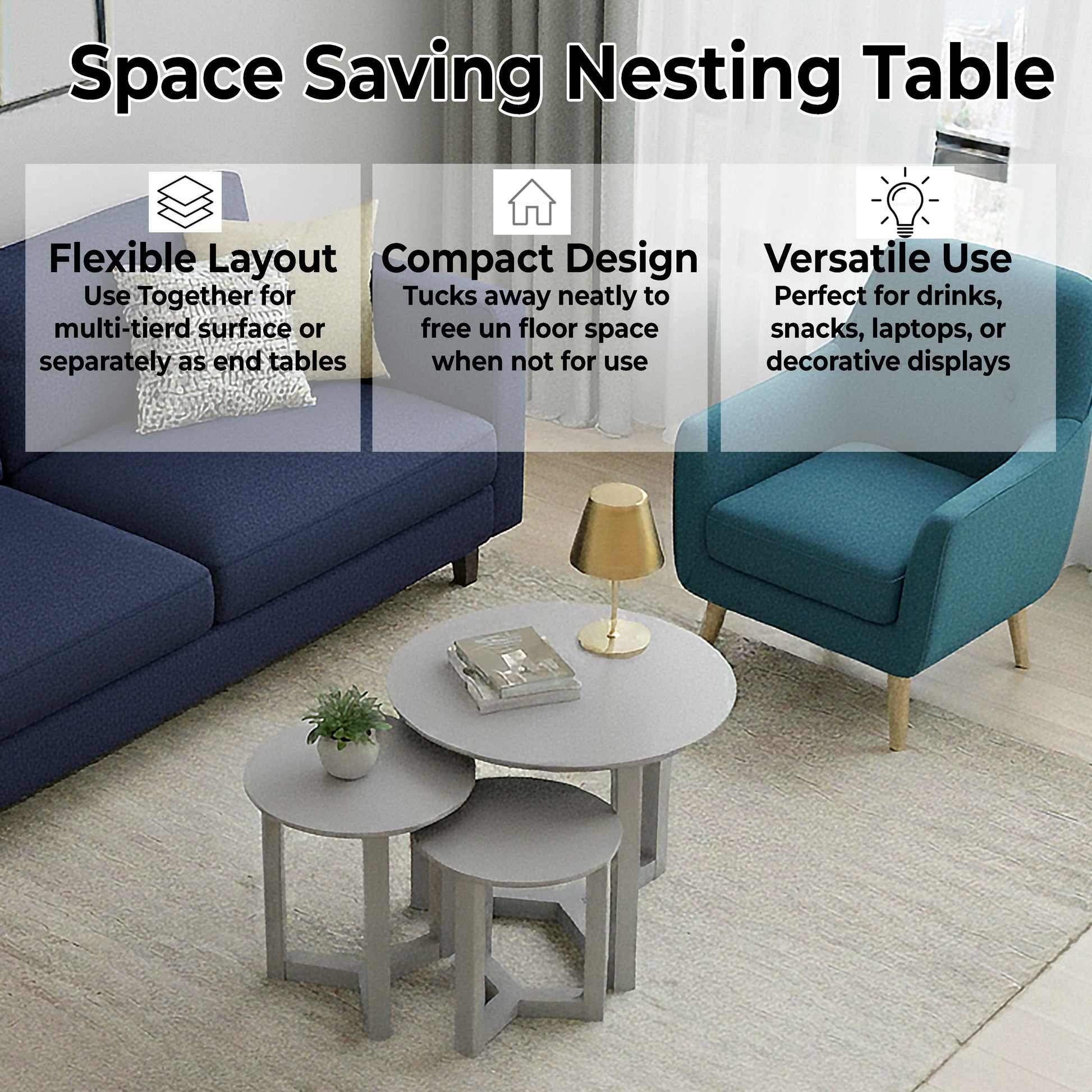 CTB639 GRAY NESTING TABLE