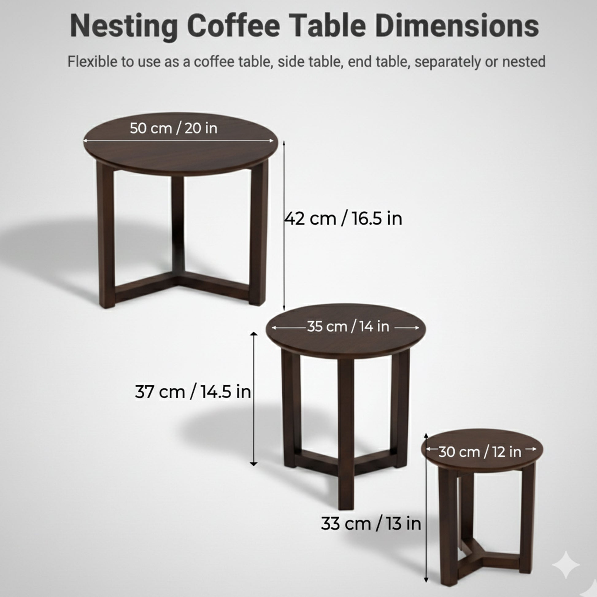 CTB639 BROWN NESTING TABLE