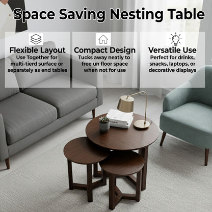 CTB639 BROWN NESTING TABLE