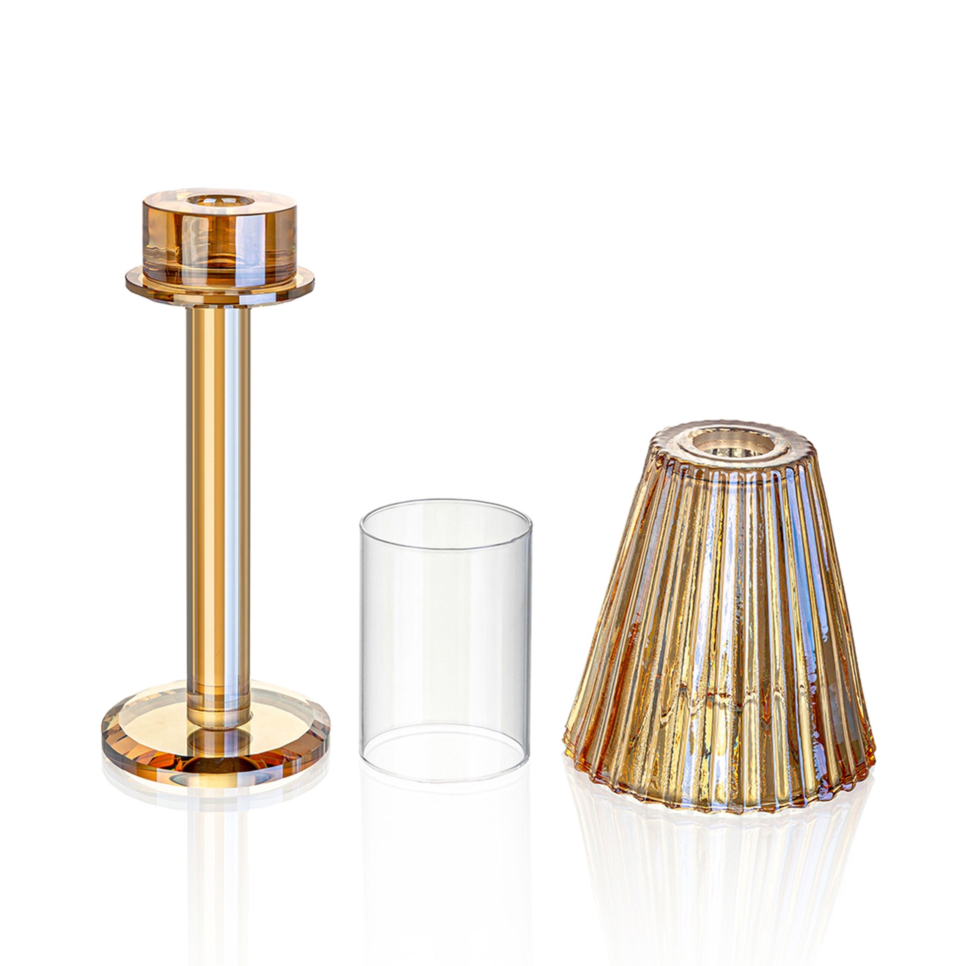 GL615 CHAMPAGNE CANDLE HOLDERS