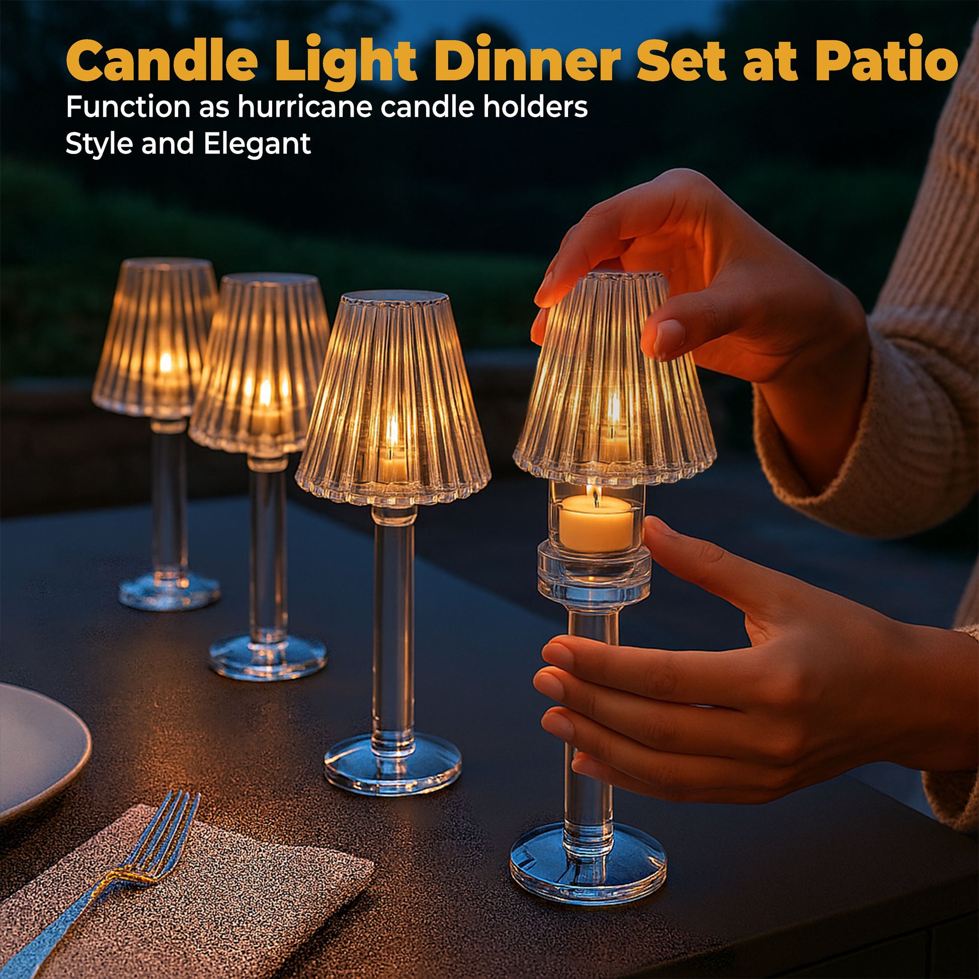GL615 CHAMPAGNE CANDLE HOLDERS