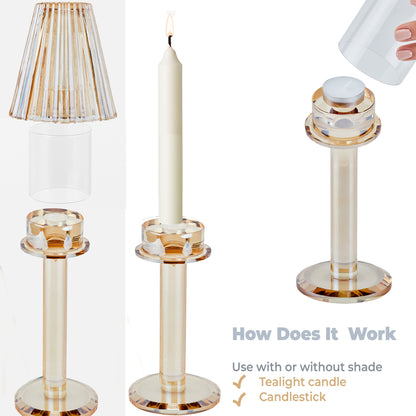 GL615 CHAMPAGNE CANDLE HOLDERS