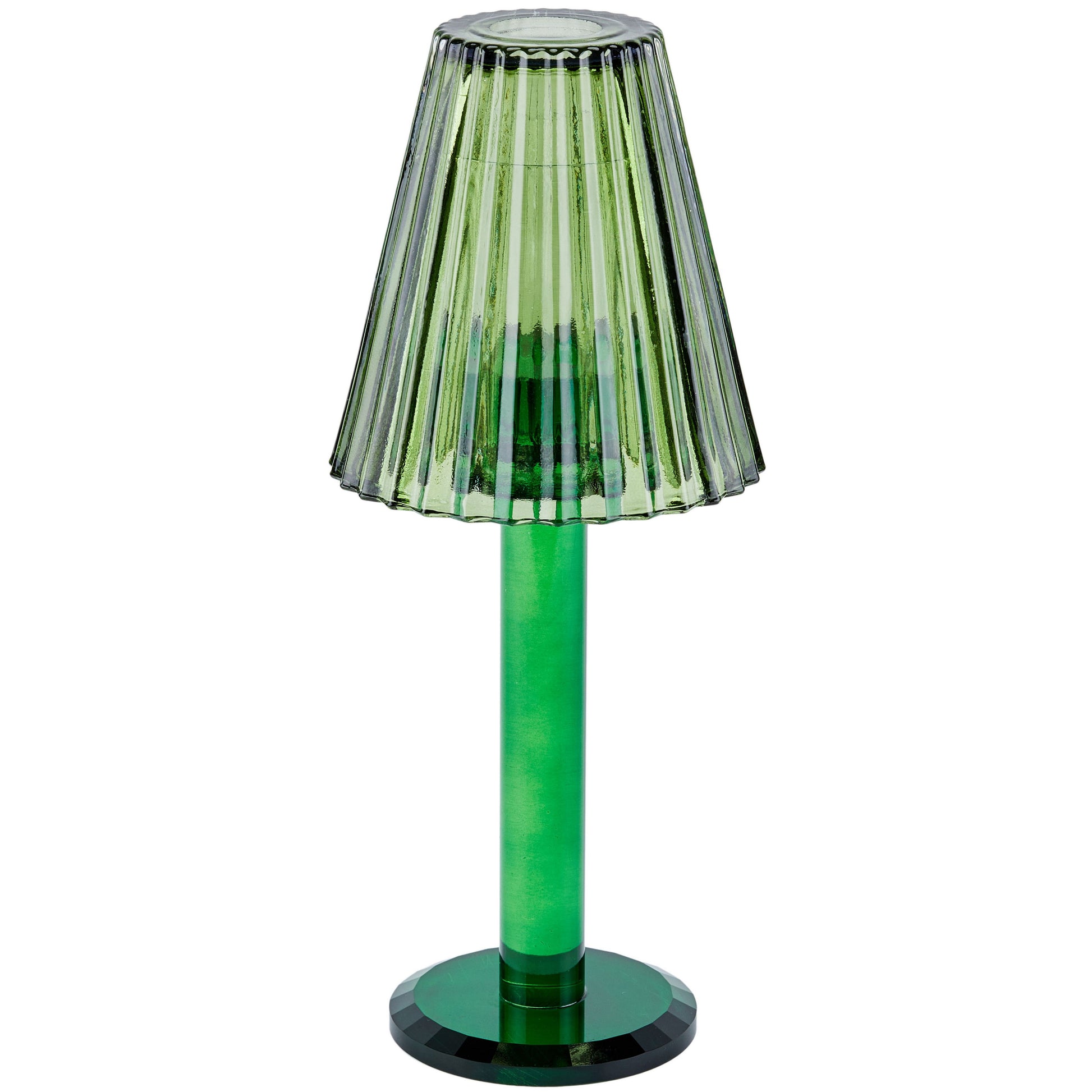 GL615 GREEN CANDLE HOLDERS