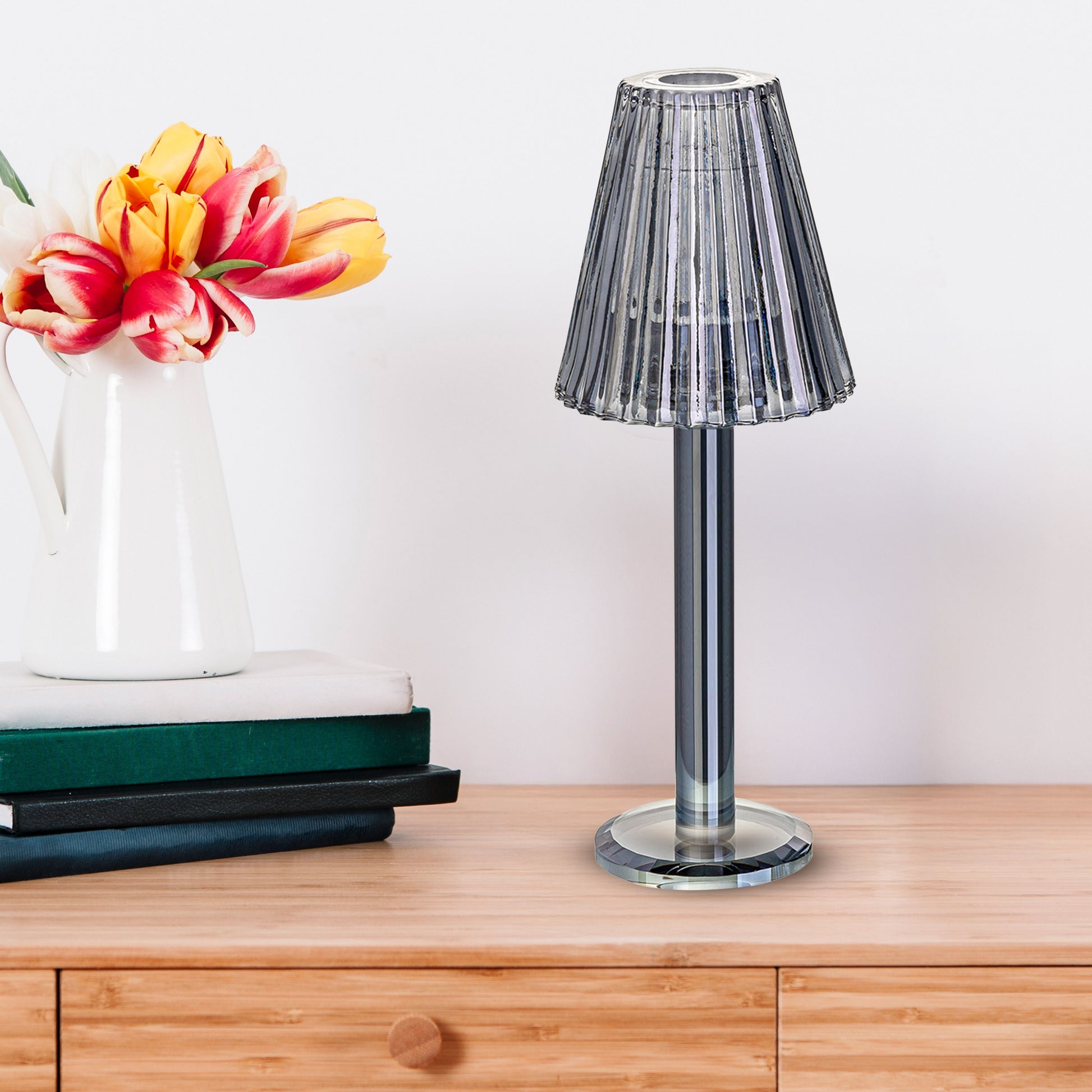 GL615 GREY CANDLE HOLDERS