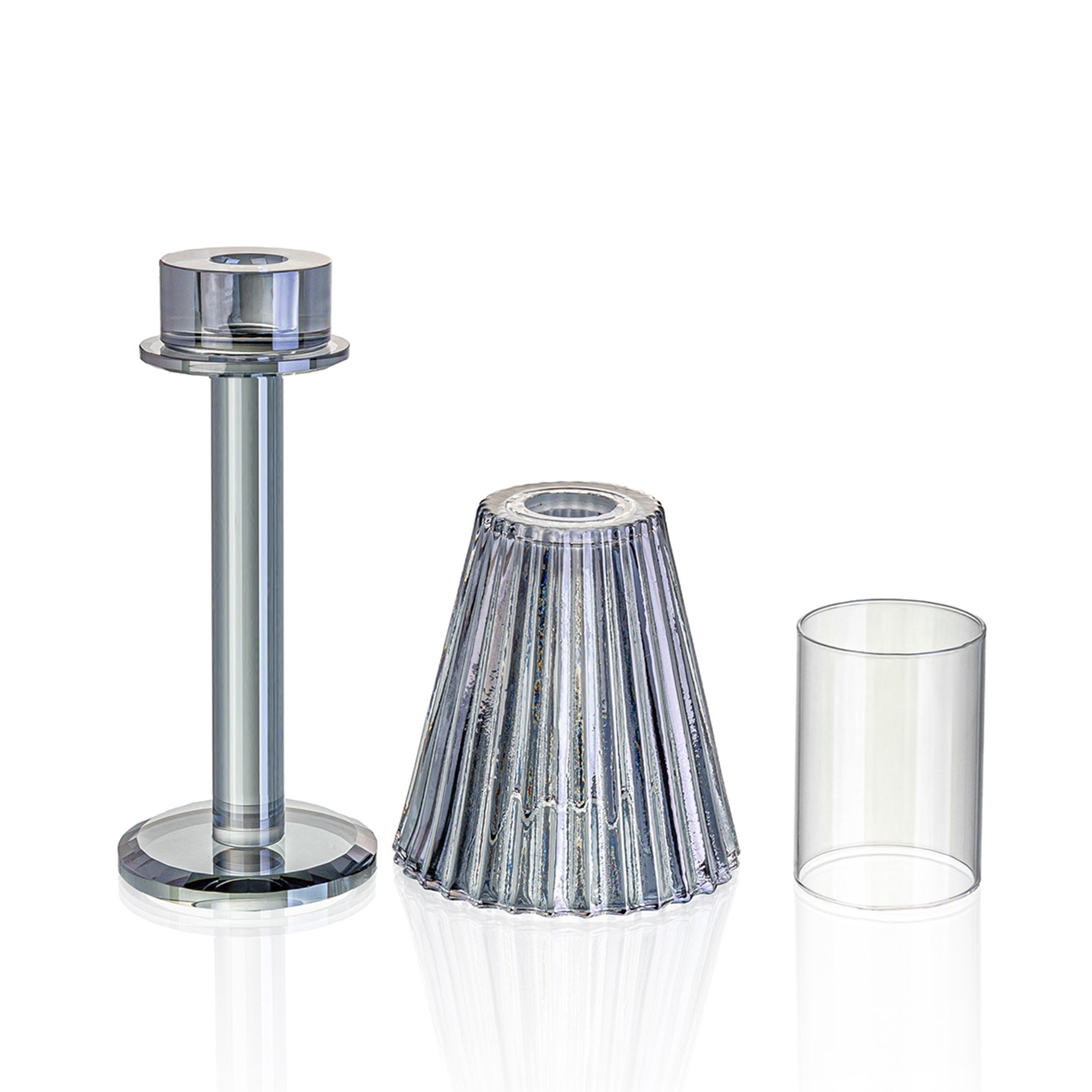 GL615 GREY CANDLE HOLDERS