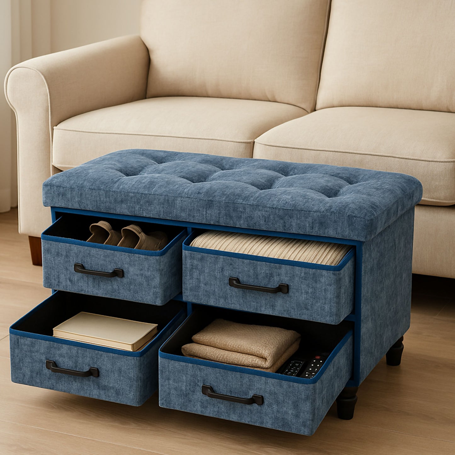 OT700 BLUE OTTOMAN