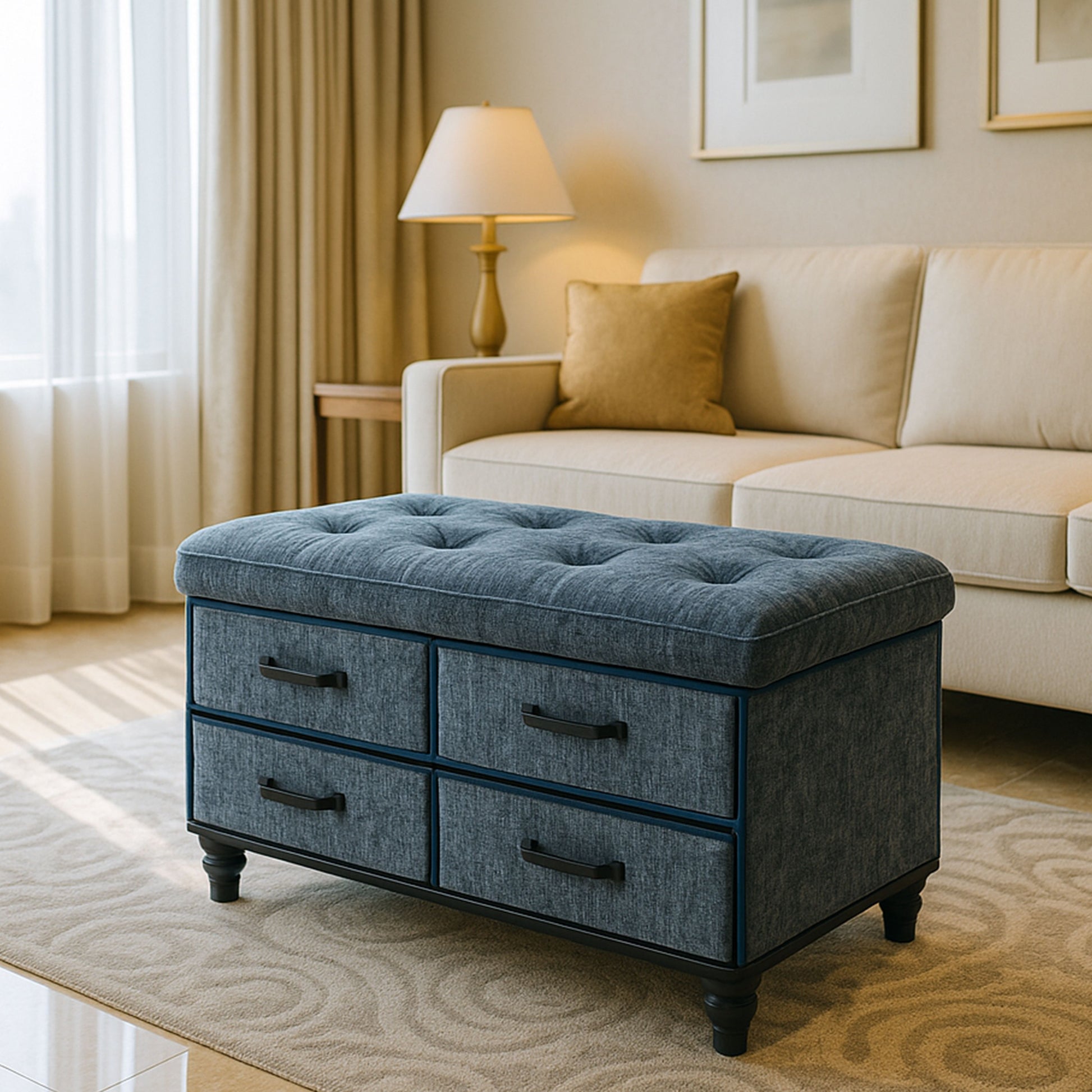 OT700 BLUE OTTOMAN