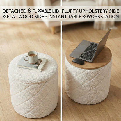 OT520 IVORY OTTOMAN