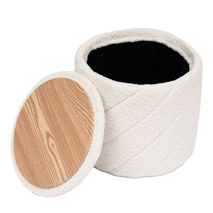 OT520 IVORY OTTOMAN
