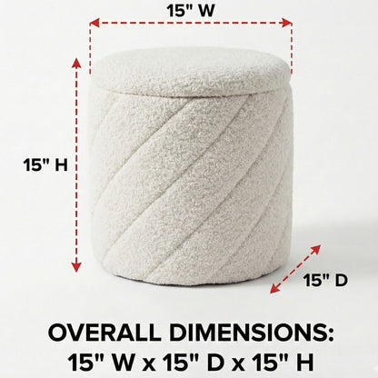OT520 IVORY OTTOMAN
