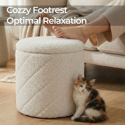 OT520 IVORY OTTOMAN