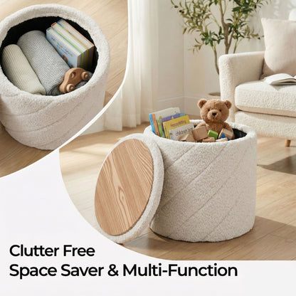OT520 IVORY OTTOMAN