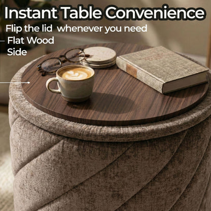 OT520 BROWN OTTOMAN