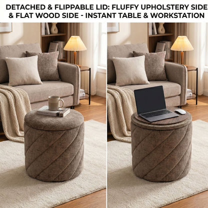 OT520 BROWN OTTOMAN