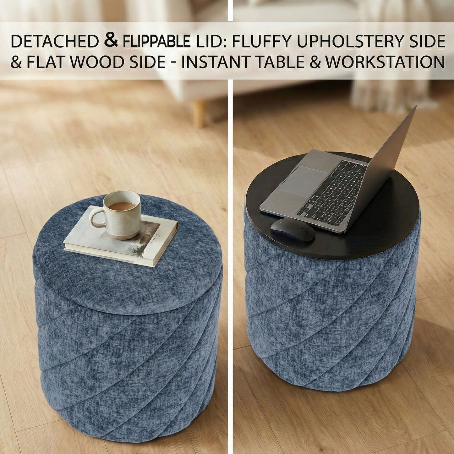 OT520 BLUE OTTOMAN