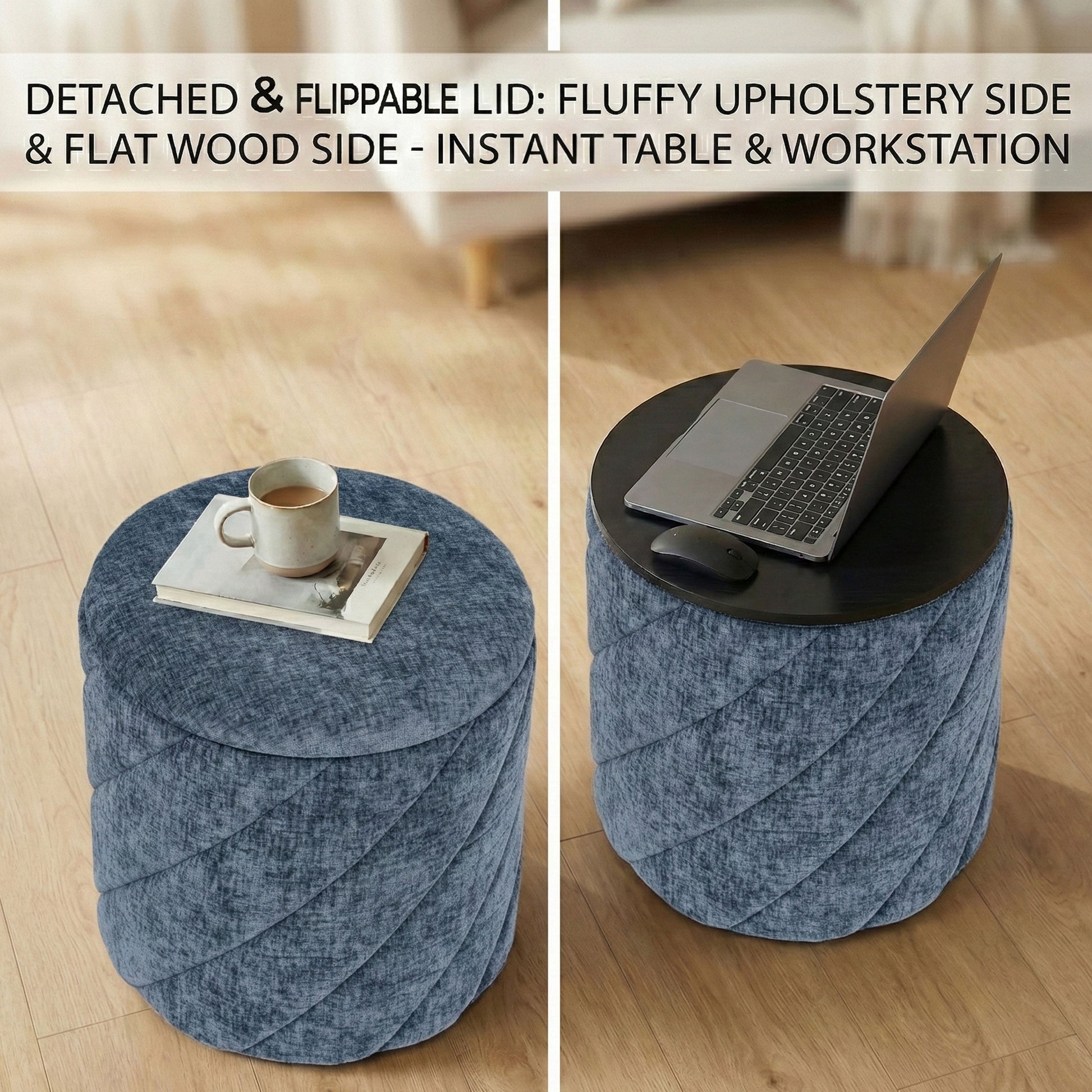 OT520 BLUE OTTOMAN