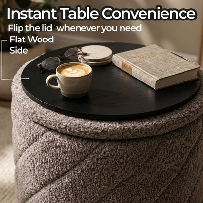 OT520 GREY OTTOMAN