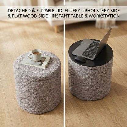 OT520 GREY OTTOMAN