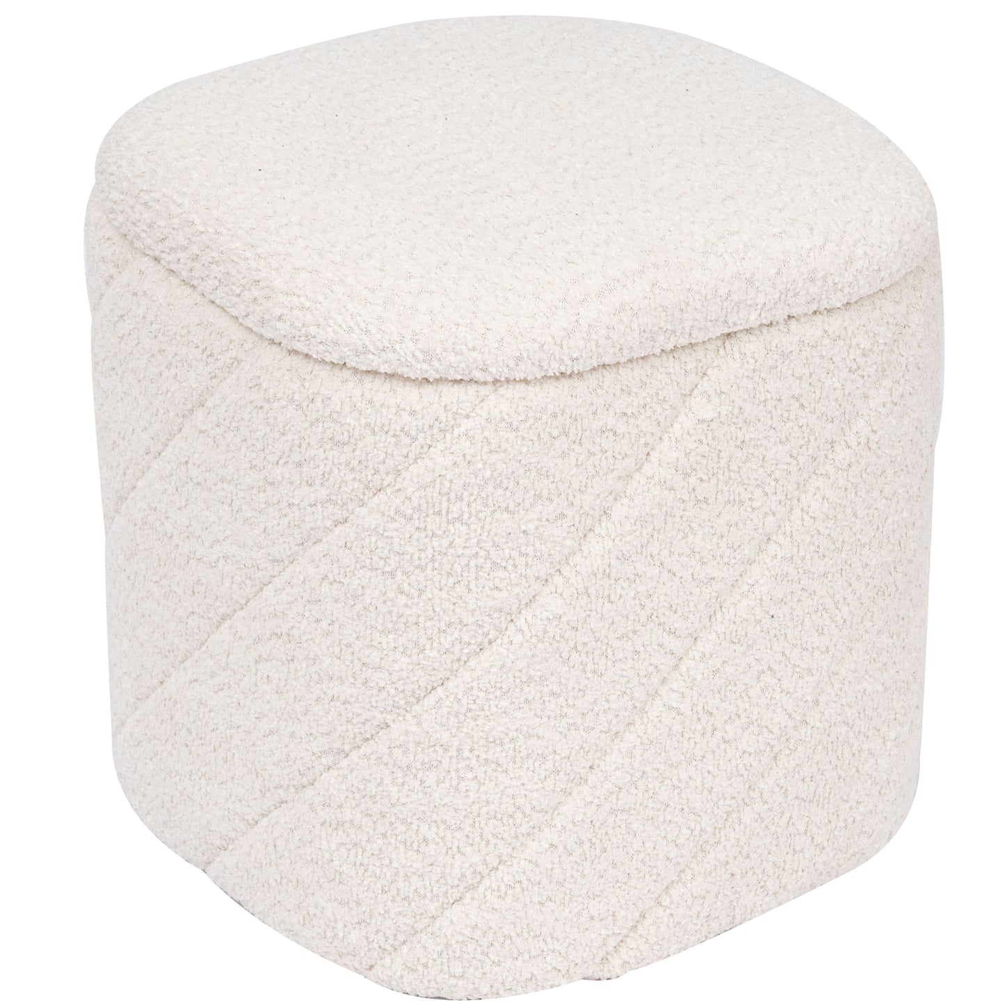 OT521 IVORY OTTOMAN