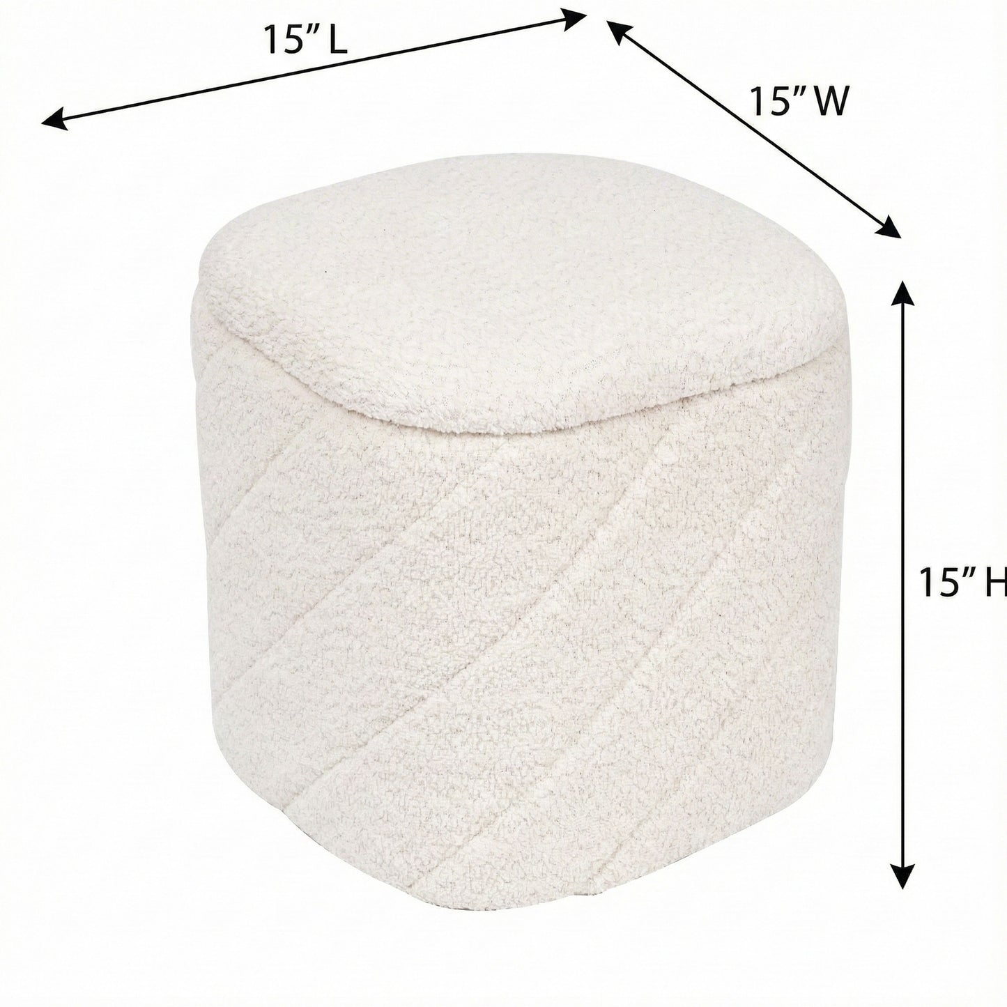 OT521 IVORY OTTOMAN