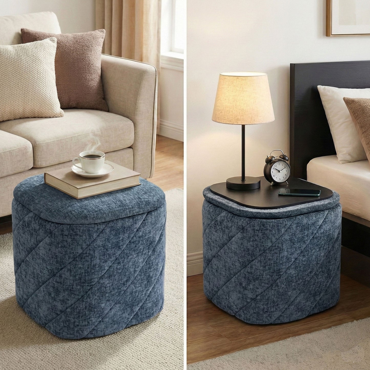 OT521 BLUE OTTOMAN