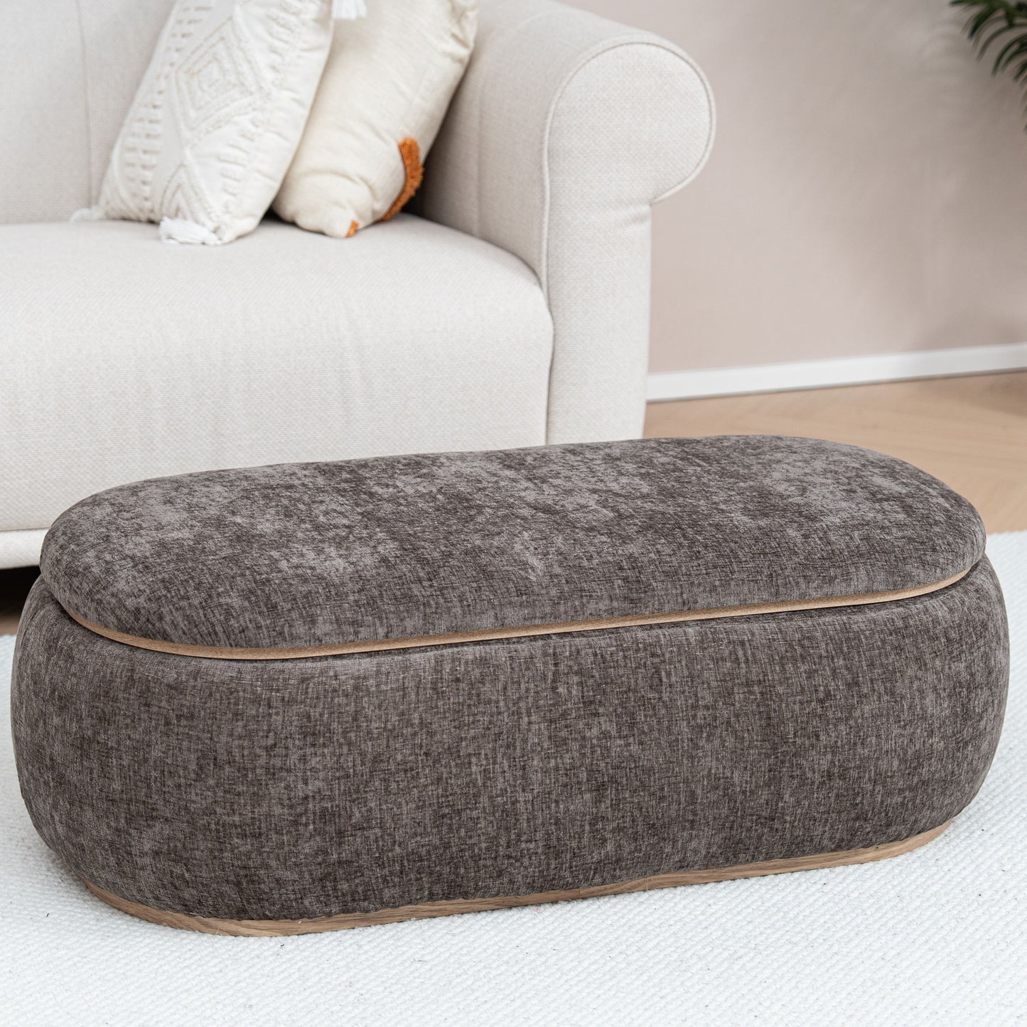 OT701 BROWN OTTOMAN