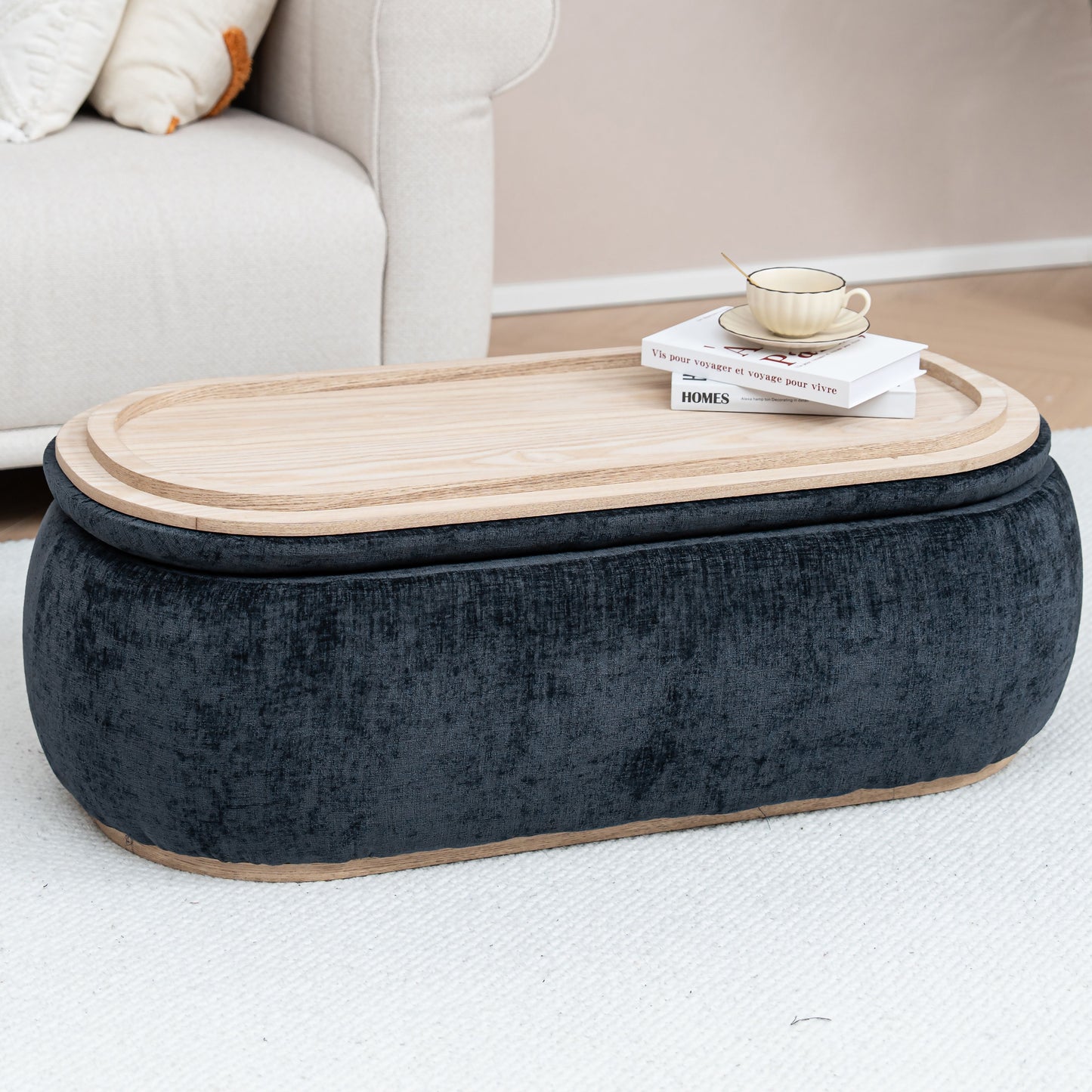 OT701 NAVY OTTOMAN