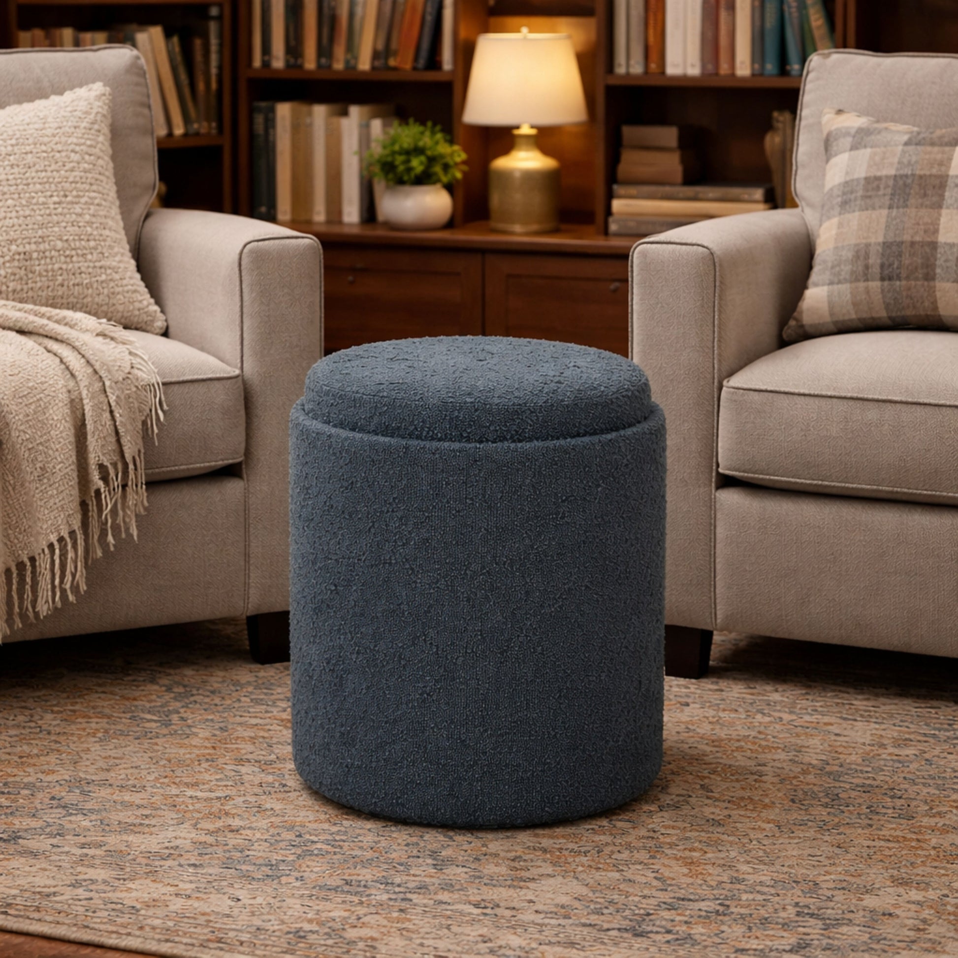 OT513 GRAY OTTOMAN