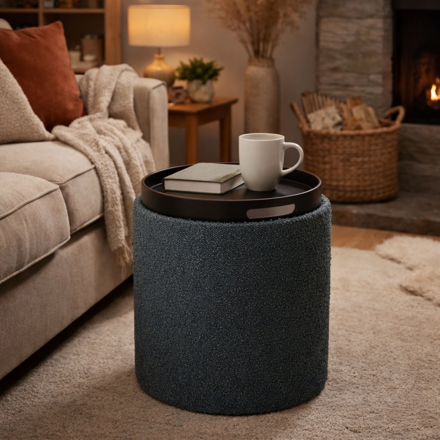 OT513 GRAY OTTOMAN