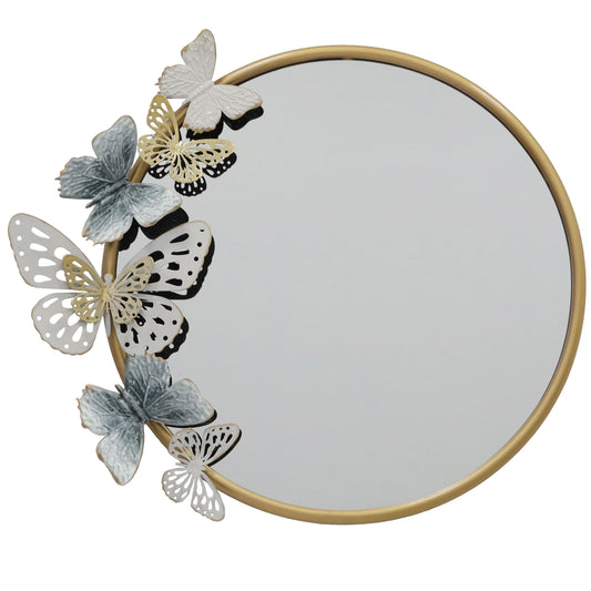 MDC501 BUTTERFLY GOLD DECOR MIRROR METAL WALL
