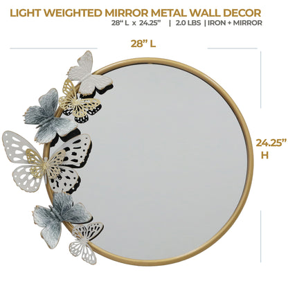MDC501 BUTTERFLY GOLD DECOR MIRROR METAL WALL
