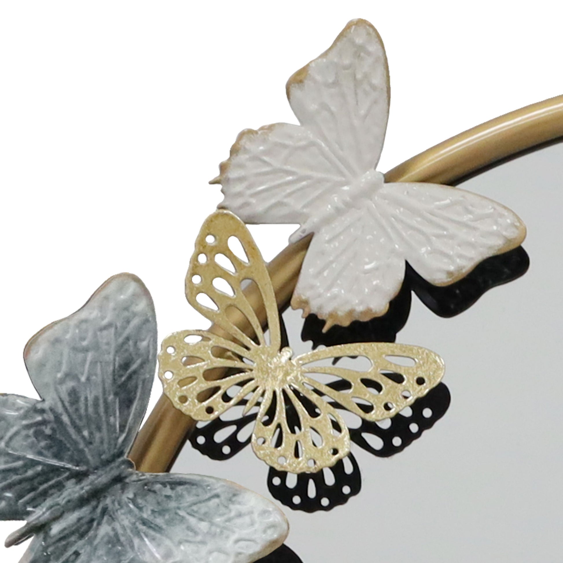 MDC501 BUTTERFLY GOLD DECOR MIRROR METAL WALL