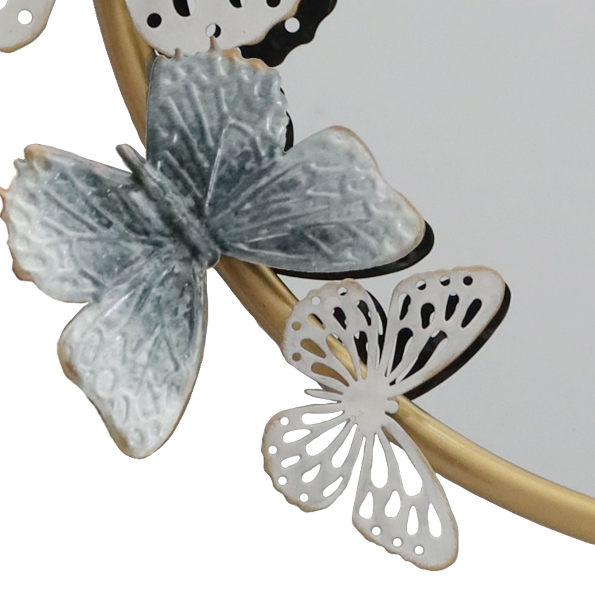 MDC501 BUTTERFLY GOLD DECOR MIRROR METAL WALL