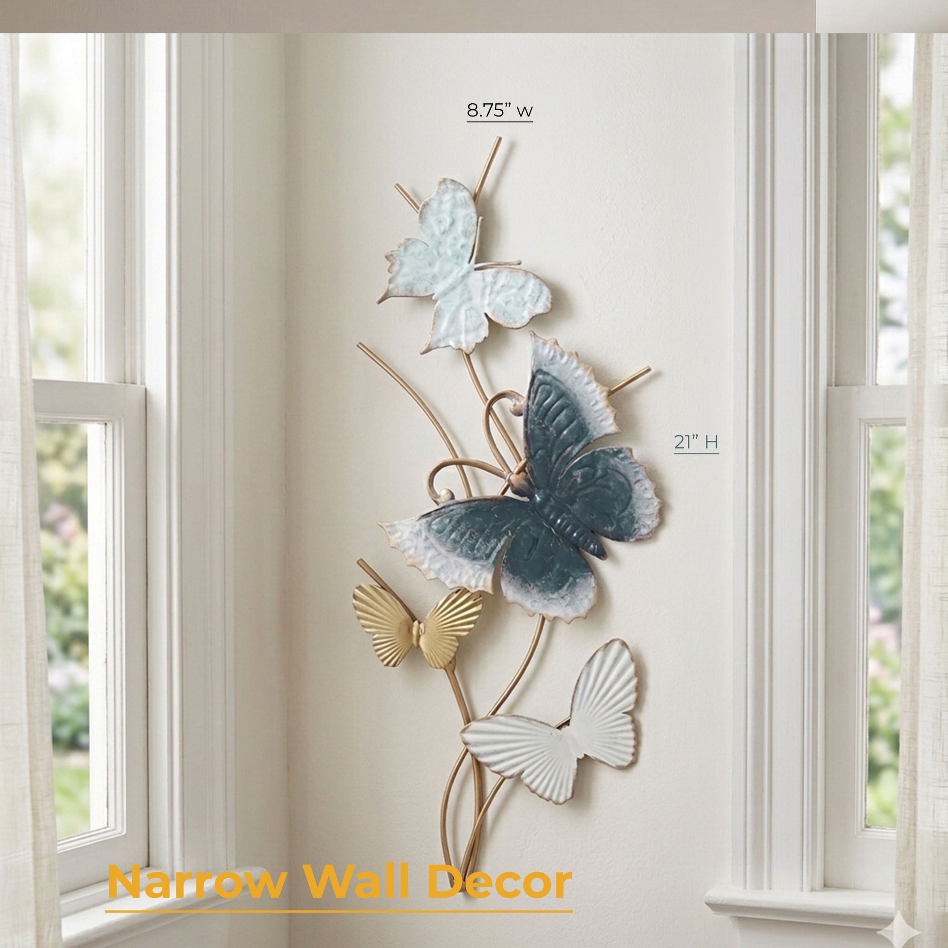 MDC502 BUTTERFLY SKY METAL WALL DECOR