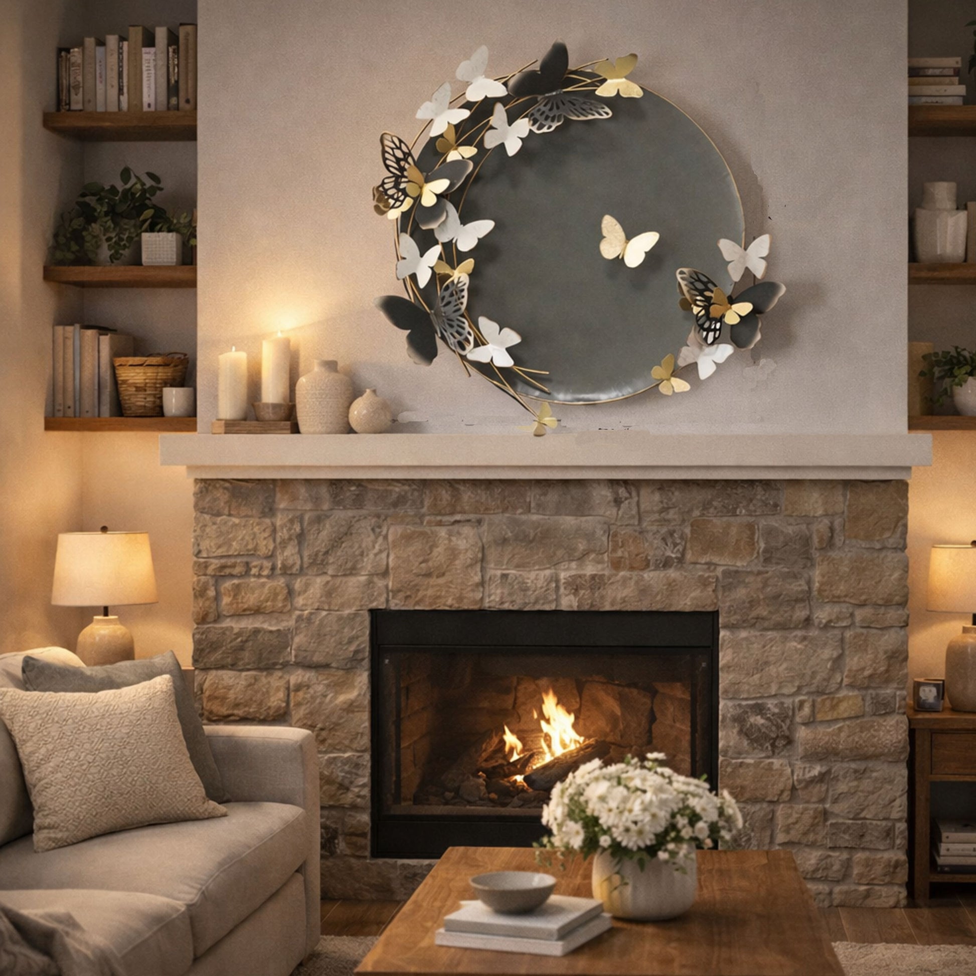 MDC503 BUTTERFLY MIST METAL WALL DECOR