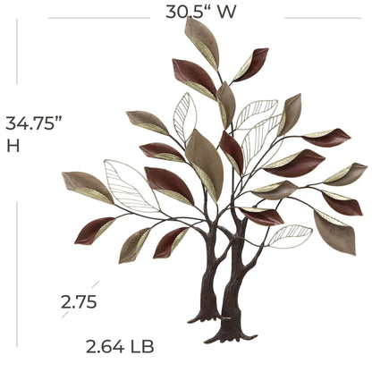 MDC505 CRIMSON TREE METAL WALL DECOR