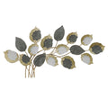 Two-Tone Textured Leaf Metal Wall Art - 46.5" Decorative Nature-Inspired Sculpture