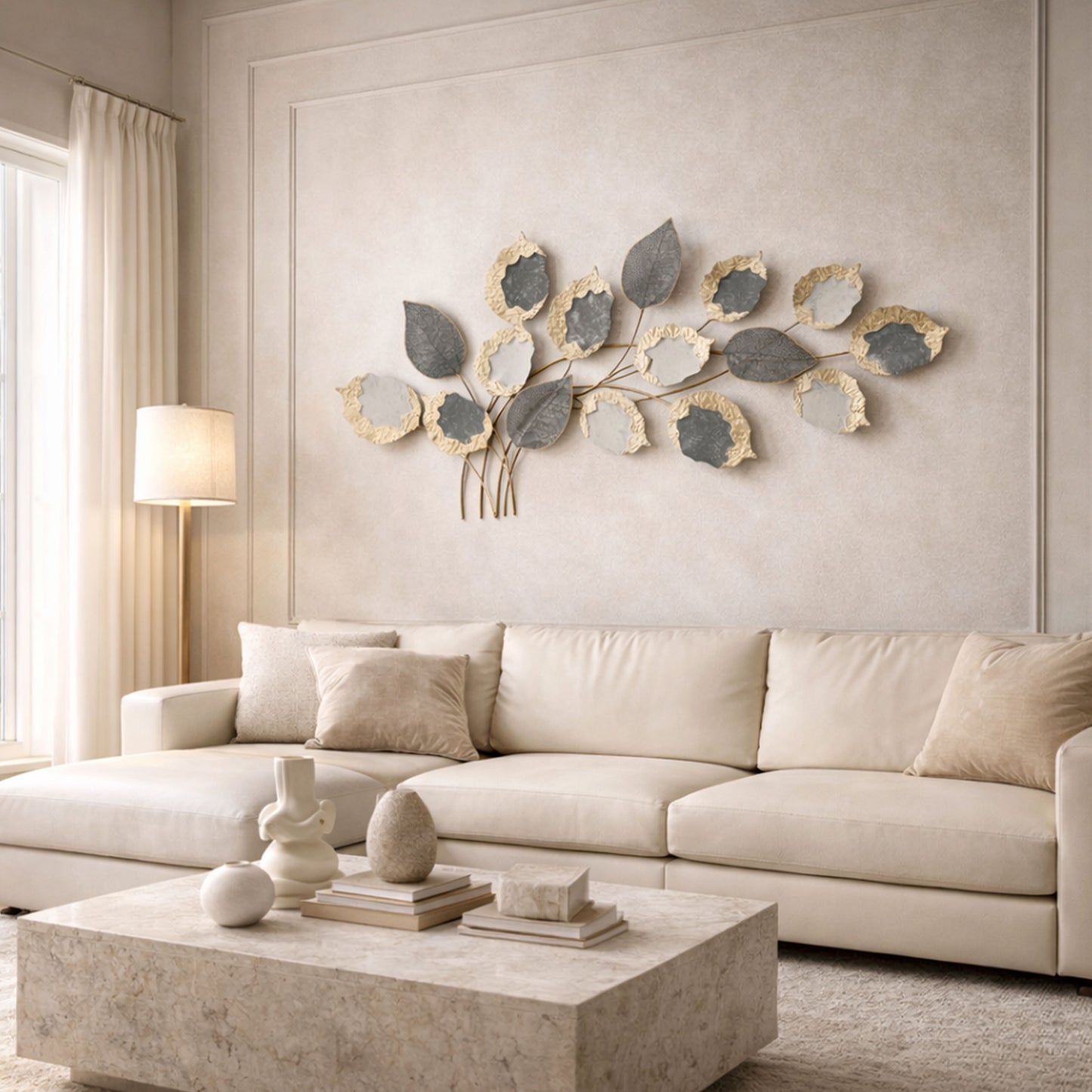 MDC507 GRAY GOLD METAL WALL DECOR