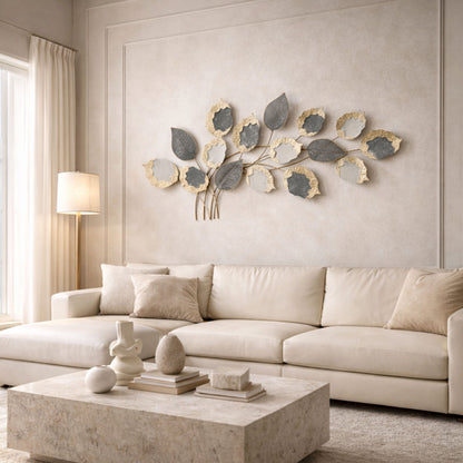 MDC507 GRAY GOLD METAL WALL DECOR