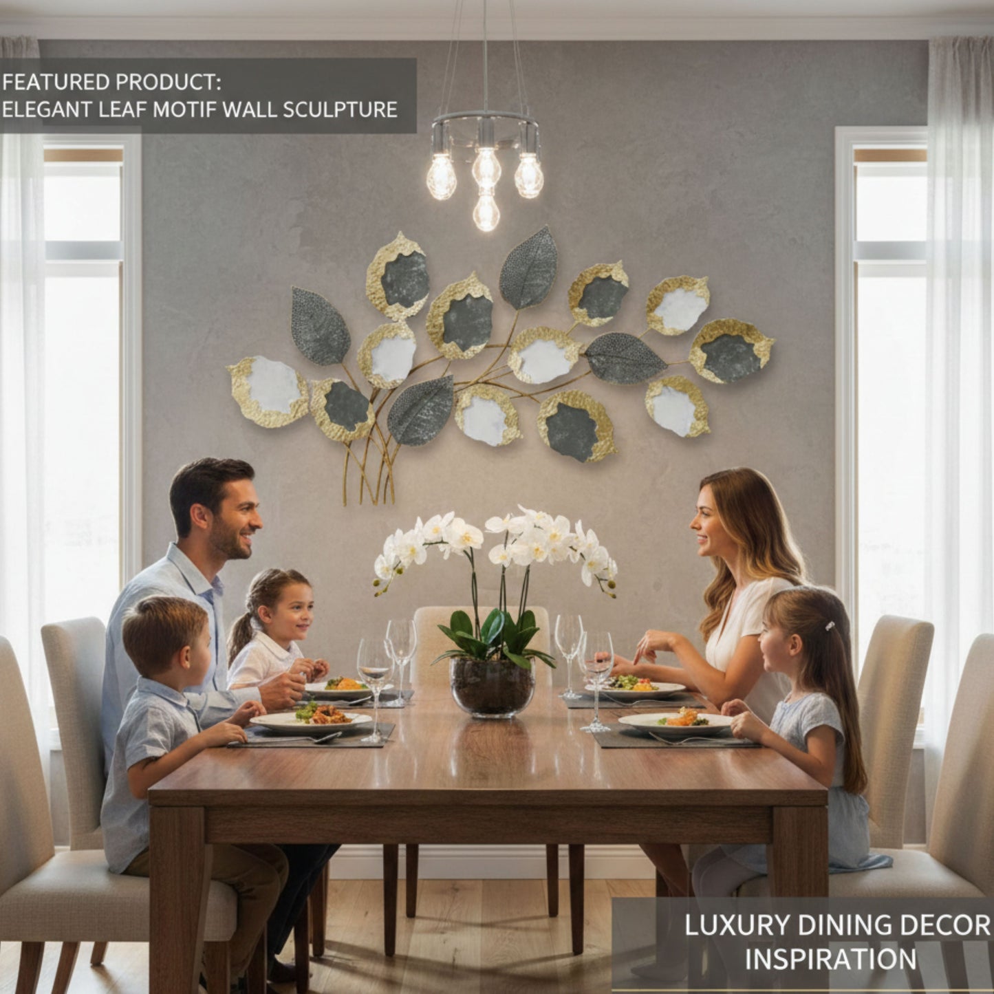 MDC507 GRAY GOLD METAL WALL DECOR