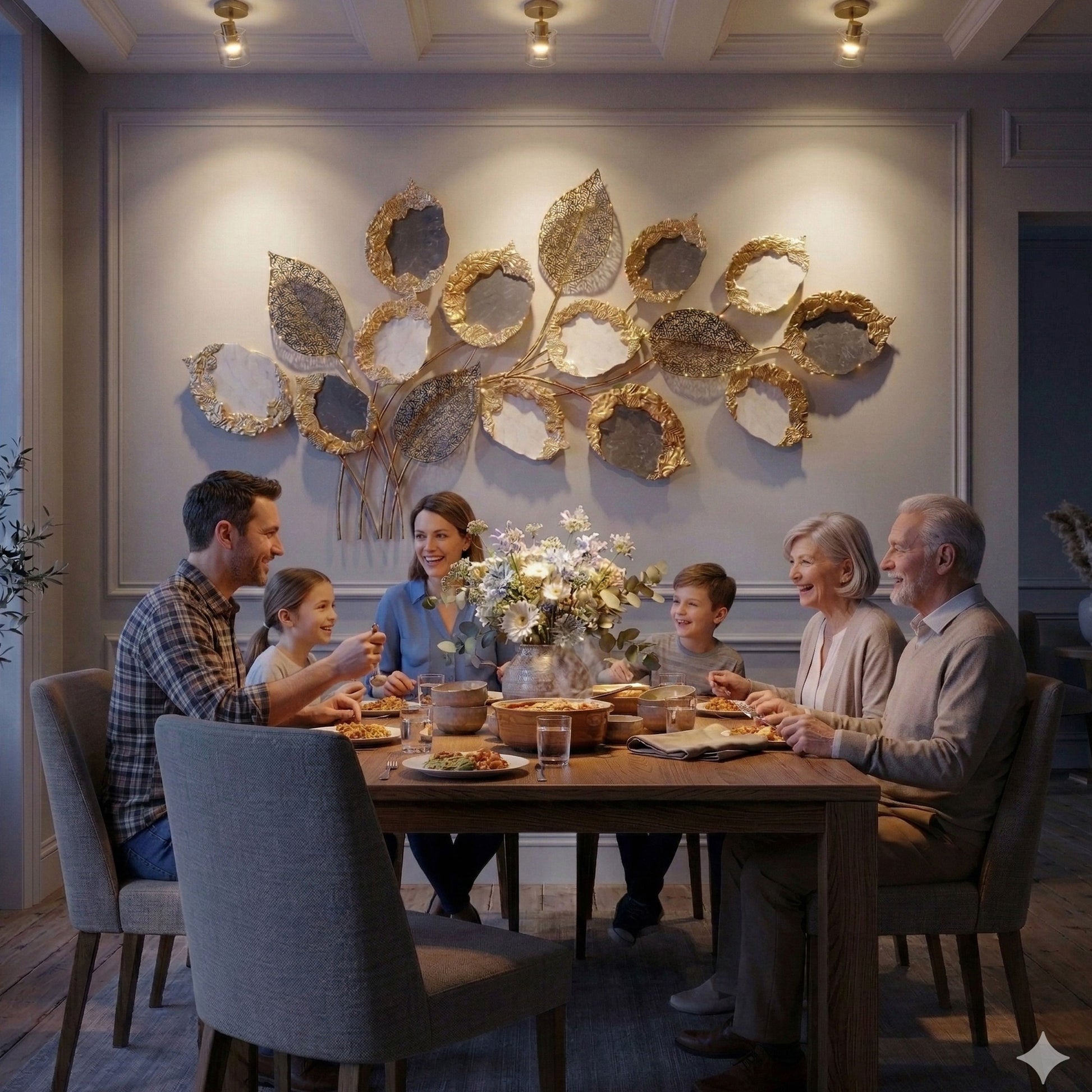 MDC507 GRAY GOLD METAL WALL DECOR