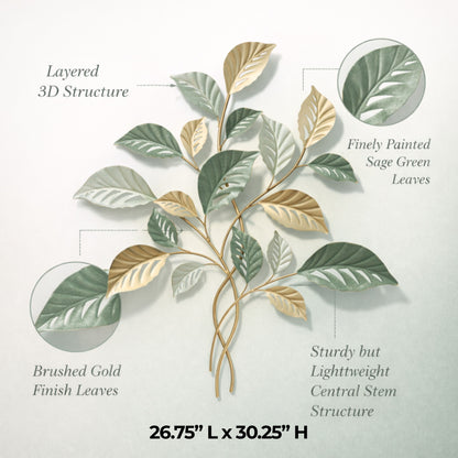 MDC508 MINT GOLD METAL WALL DECOR