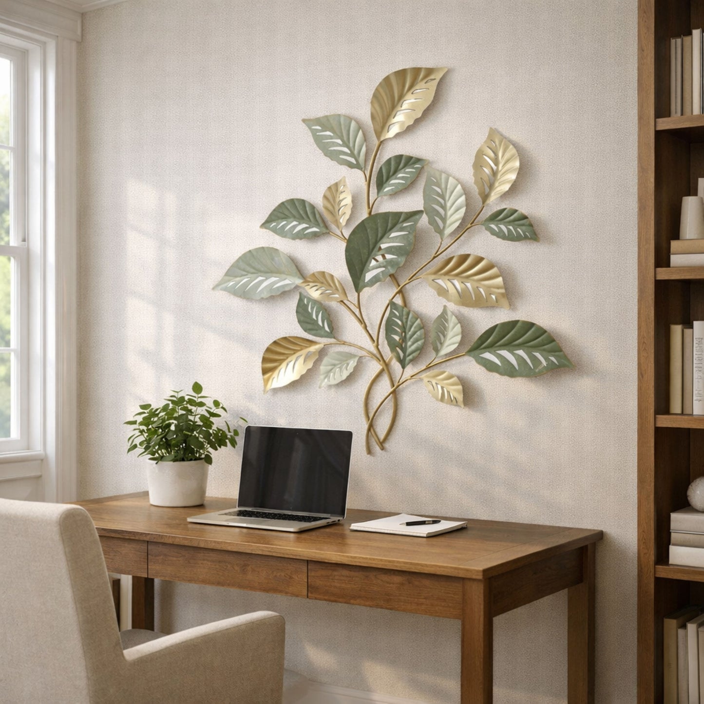 MDC508 MINT GOLD METAL WALL DECOR