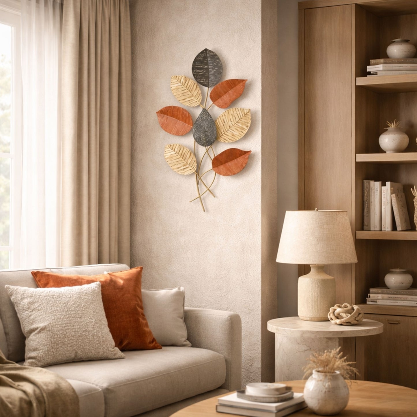 MDC509 RUST CREAM METAL WALL DECOR