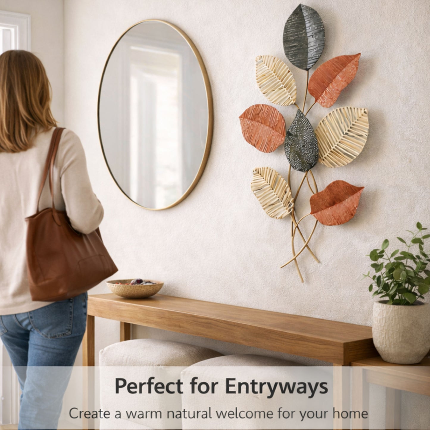 MDC509 RUST CREAM METAL WALL DECOR