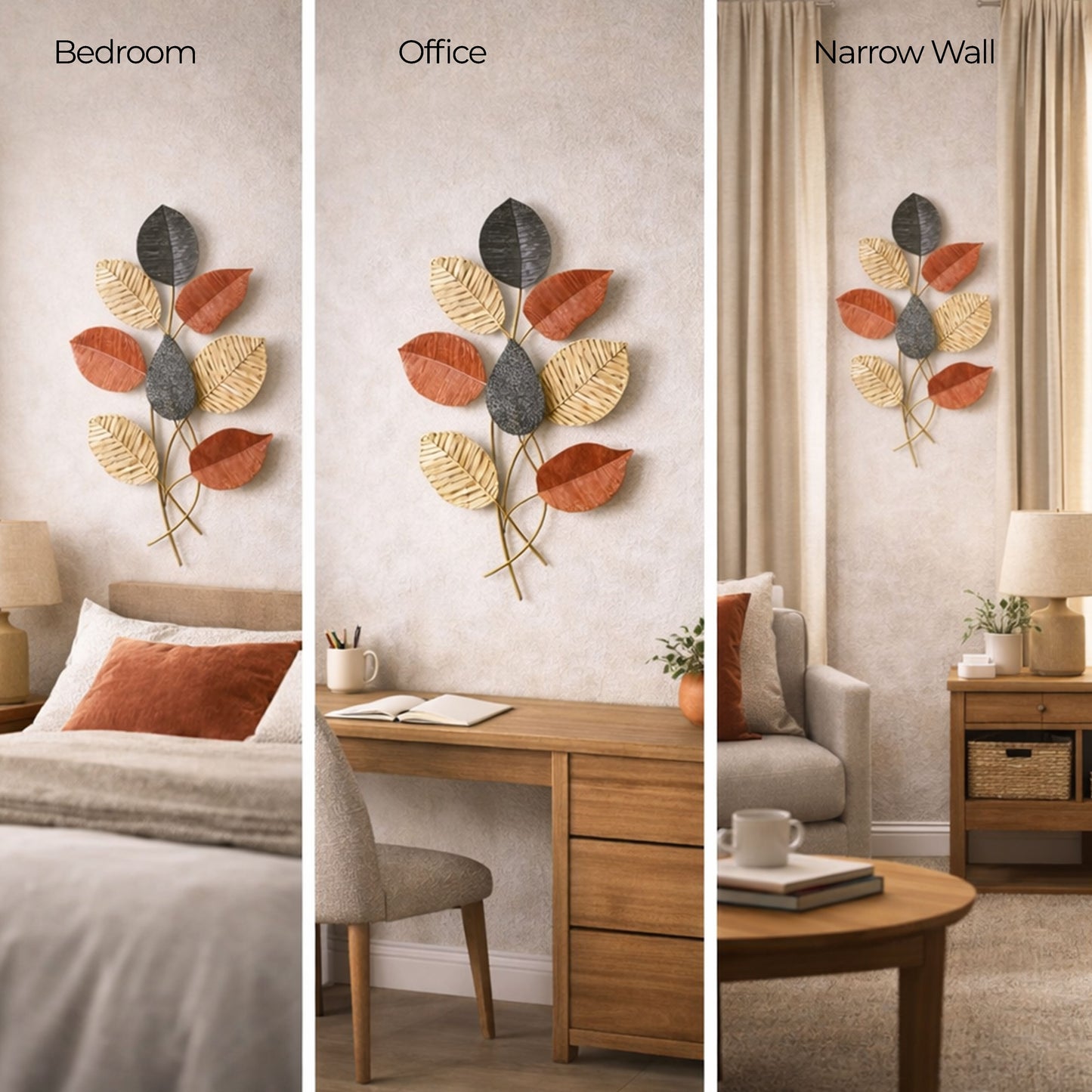 MDC509 RUST CREAM METAL WALL DECOR