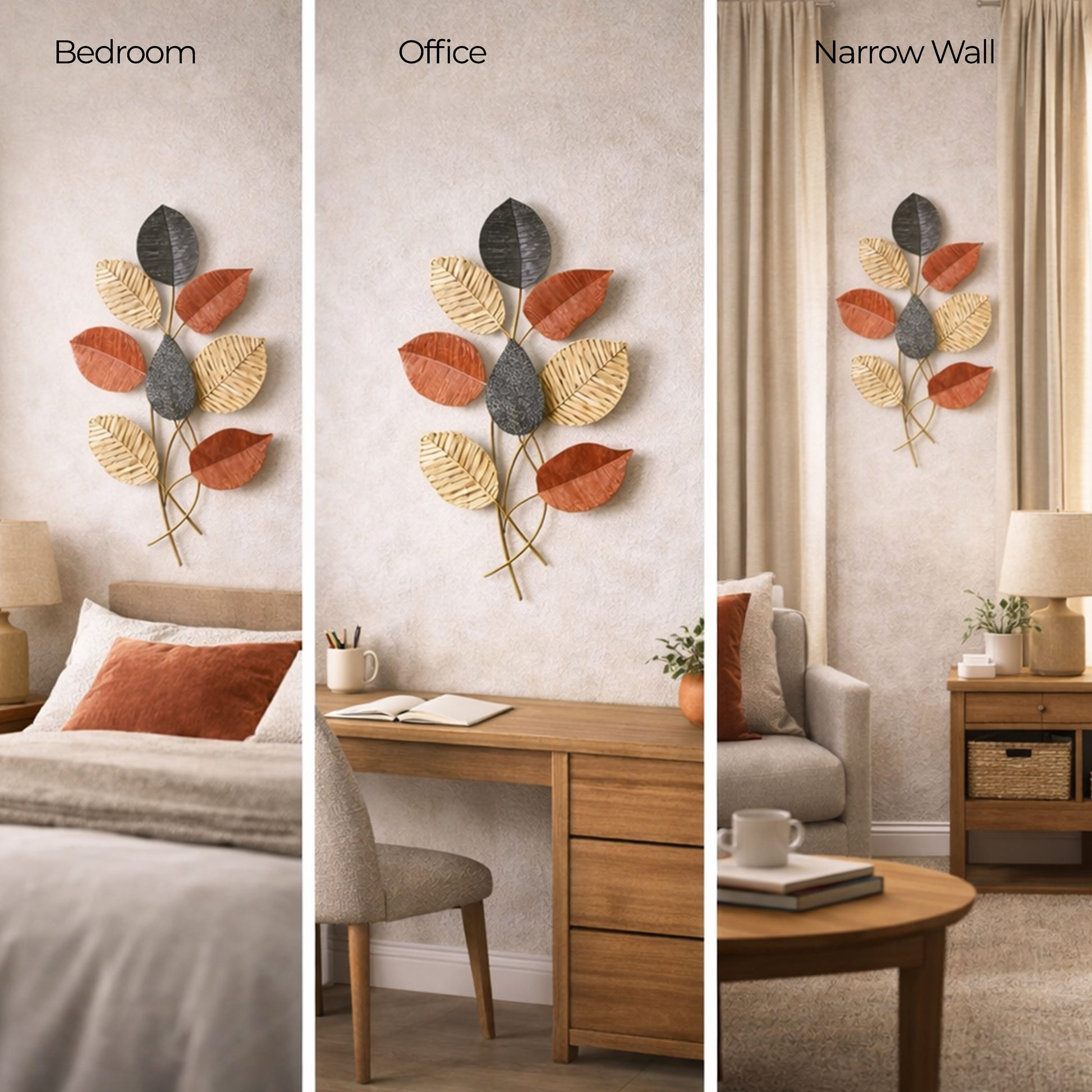 MDC509 RUST CREAM METAL WALL DECOR